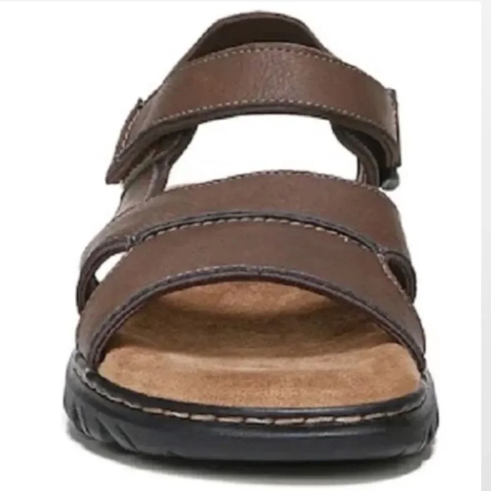 New Men Brown Fisherman Sandals Hiking Shoes Dr. Scholls Size 9